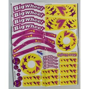 *NEW Vintage 1998 Big Wheel Sticker Sheet Only by Empire Trike Cycle Ride On Toy